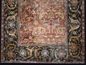 Carpet, Mid–17th century, India, possibly Agra, India, Cotton and wool, pain weave variation