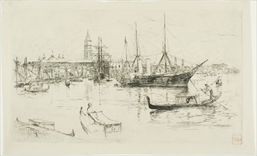 Laguna, Venice, 1880, Frank Duveneck, American, 1848-1919, United States, Etching on ivory laid