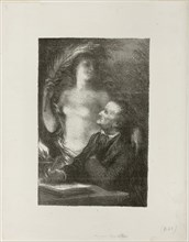 The Muse, 1886, Henri Fantin-Latour, French, 1836-1904, France, Lithograph in black with scraping