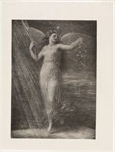 Réveil, 1886, Henri Fantin-Latour, French, 1836-1904, France, Lithograph in black with scraping on