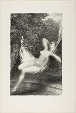 Sara the Bather, c. 1888, Henri Fantin-Latour, French, 1836-1904, France, Lithograph in black on
