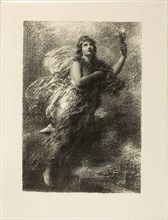 Liberty, 1890, Henri Fantin-Latour, French, 1836-1904, France, Lithograph in black on gray laid