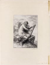 Inspiration, first plate, 1892, Henri Fantin-Latour, French, 1836-1904, France, Lithograph in black