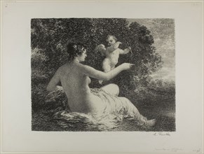 Venus and Cupid, large plate, 1896, Henri Fantin-Latour, French, 1836-1904, France, Lithograph in