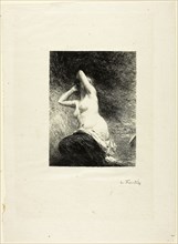 Ariadne, 1899, Henri Fantin-Latour, French, 1836-1904, France, Lithograph in black on light gray