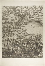 Plate Five from La Siège de la Rochelle, 1631, Jacques Callot (French, 1592-1635), printed by
