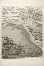 Plate Six from La Siège de la Rochelle, 1631, Jacques Callot (French, 1592-1635), printed by