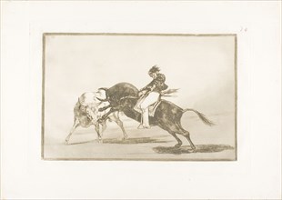 The Same Ceballos, Mounted on Another Bull, Breaks Short Spears in the Ring at Madrid, plate 24