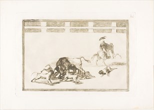 They Loose Dogs on the Bull, plate 25 from The Art of Bullfighting, 1814/16, published 1816,