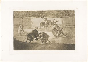 Pepe Illo making the pass of the ‘recorte’, plate 29 from The Art of Bullfighting, 1815, published