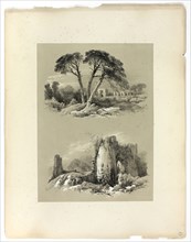Frejus and Pennard Castle, from Picturesque Selections, 1860, James Duffield Harding, (English,