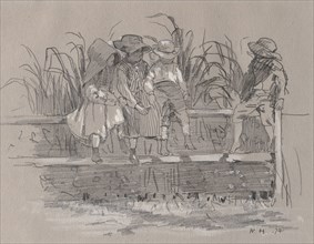 Children Sitting on a Fence, 1874, Winslow Homer, American, 1836-1910, United States, Various