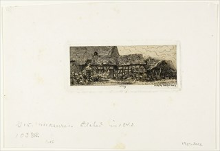 Peasant Dwelling at Cricey, 1843, Charles Émile Jacque, French, 1813-1894, France, Etching on cream