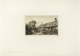 Landscape with Peasant Home, 1845, Charles Émile Jacque, French, 1813-1894, France, Etching and