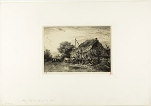 Peasant House with Pond, 1845, Charles Émile Jacque, French, 1813-1894, France, Etching, engraving