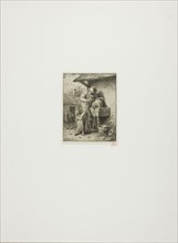 The Knife-Grinder, 1850, Charles Émile Jacque, French, 1813-1894, France, Etching on cream China