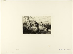The Prodigal Son, c. 1868, Charles Émile Jacque, French, 1813-1894, France, Etching on ivory laid
