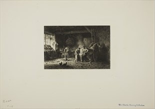 The Farrier’s Shop, 1865, Charles Émile Jacque, French, 1813-1894, France, Etching, engraving and