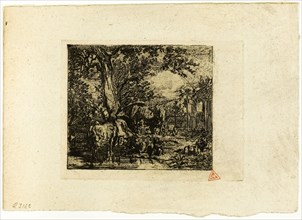 Landscape with Animals, n.d., Charles Émile Jacque, French, 1813-1894, France, Etching and drypoint