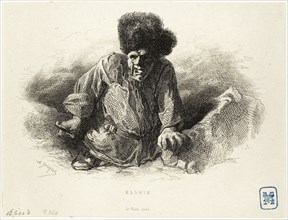 Elshie, the Black Dwarf, n.d., Charles Émile Jacque, French, 1813-1894, France, Etching, engraving,
