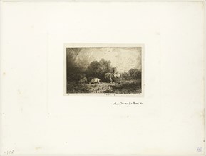 Landscape with Man on Horseback, Pigs and Cow, n.d., Charles Émile Jacque, French, 1813-1894,