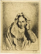 Portrait of a Seated Woman, n.d., Charles Émile Jacque, French, 1813-1894, France, Etching on buff