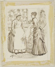 In the Kitchen, n.d., Charles Keene, English, 1823-1891, England, Pen and brown ink, with touches