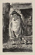 A Cloaked Figure Passing Through the Street (at the Time of the Plague in London), published