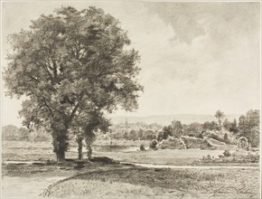 Landscape, 1870/75, Maxime Lalanne, French, 1827-1886, France, Charcoal, with stumping and erasing,