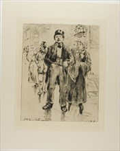 Plate from l’Assommoir (standing couple, with other figures in background), 1878, Gaston La Touche,