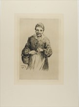Old Woman with Basket, 1878, Gaston La Touche, French, 1854-1913, France, Drypoint and plate tone