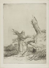 The Faggot-Makers, c. 1878, Alphonse Legros, French, 1837-1911, France, Etching and drypoint on