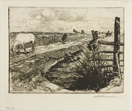 Road in the Marais, Vendée, 1892, Louis Auguste Lepère, French, 1849-1918, France, Etching from a