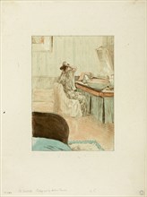La Toilette, 1892–93, Alexandre Lunois, French, 1863-1916, France, Lithograph in rose, pale