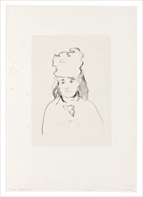 Berthe Morisot in Silhouette, 1872–74, Édouard Manet, French, 1832-1883, France, Lithograph in