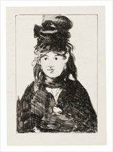 Berthe Morisot in Black, 1872–74, Édouard Manet, French, 1832-1883, France, Lithograph in black,