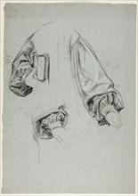 Three Sketches of Sleeves, n.d., Henry Stacy Marks, English, 1829-1898, England, Black pastel,