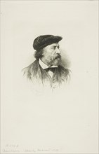 Portrait of Daubigny, 1879, Léopold Massard, French, 1812-1889, France, Etching on ivory laid