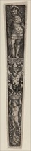 Dagger Sheath with a Warrior, 1528, Master I.B., German, active 1523–30, Germany, Engraving in
