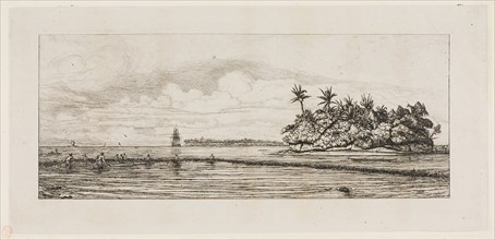 Oceania: Fishing, Near Islands with Palms in the Uea or Wallis Group, 1845, 1863, Charles Meryon,