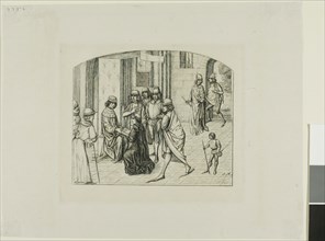 The Printer Valère Maxime being Presented to King Louis XI, 1860, Charles Meryon, French,