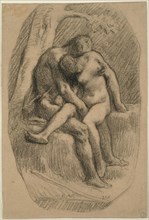 The Lovers, 1846/50, Jean François Millet, French, 1814-1875, France, Black crayon on buff wove