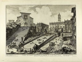 View of the Capitoline Hill with the steps to the Church of S. Maria in Aracoeli, from Views of