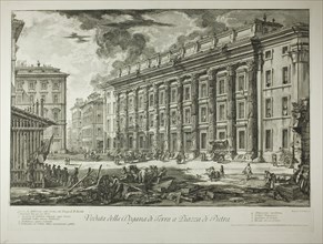 View of the Customs House in Piazza di Pietra, which was built within the ruins of the Temple of