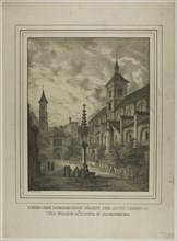 Former Cathedral Churchyard near the Old Rectory and Minster in Regensberg, 1818, Domenico Quaglio