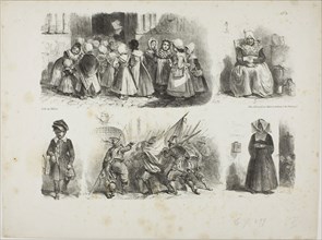 Sheet of Sketches, 1828, Denis Auguste Marie Raffet (French, 1804-1860), published by Chez Gihaut