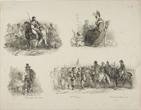 Sheet of Sketches, 1829–30, Denis Auguste Marie Raffet (French, 1804-1860), printed by Chez Gihaut