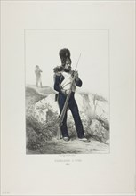 Grenadier on Foot, Elba, 1846, Théodore Valerio (French, 1819-1879), stone finished by Denis