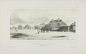 Courtyard of the Quarantine General, Skoulani, Bessarabia, 1839, Denis Auguste Marie Raffet