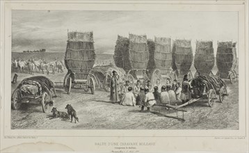 Halting Place of a Moldavian Caravan Transporting Coal, Bessarabia, August 5, 1837, 1840, Denis